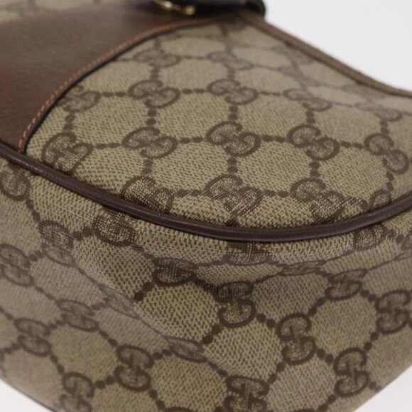 GUCCI GG Supreme Web Sherry Line Bag PVC Beige Gold 001 123 6177 Auth ka654 - Picture 4 of 16